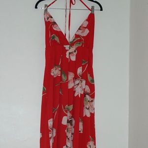 Red Floral Maxi Dress